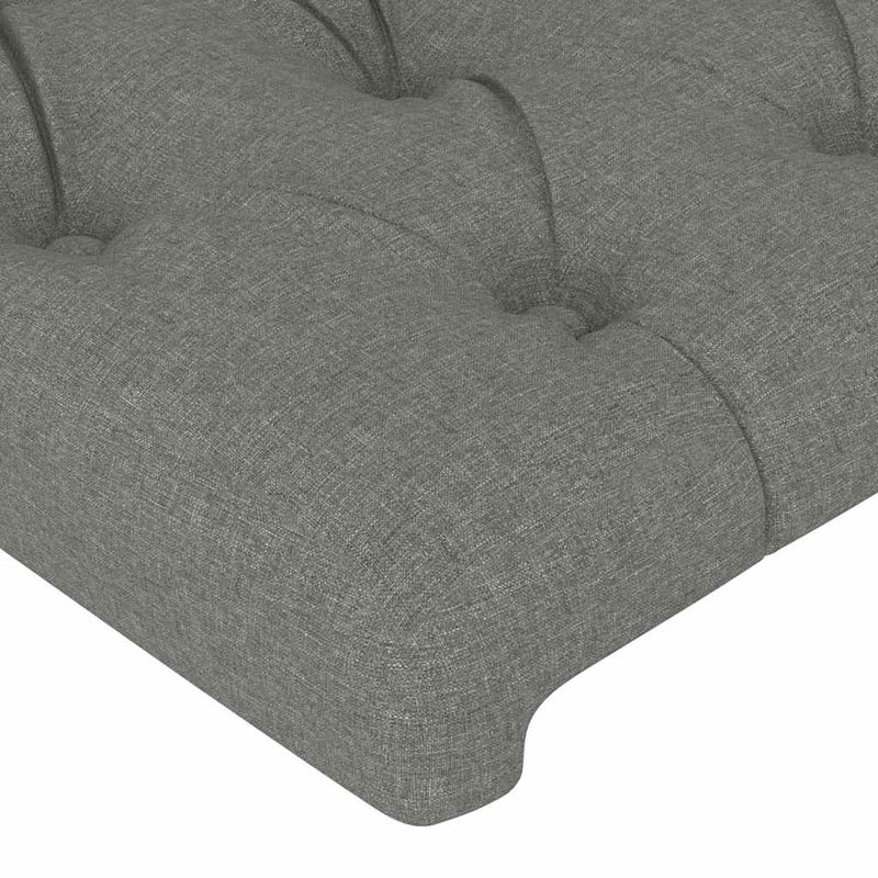 Tăblii de pat, gri închis, 144x7x78/88 cm, textil