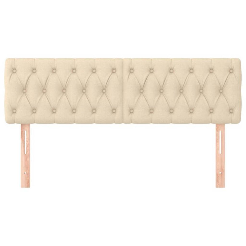 Tăblii de pat, crem, 144x7x78/88 cm, textil