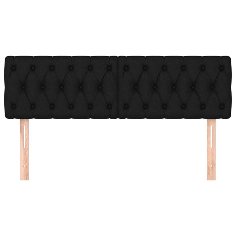 Tăblii de pat, negru, 160x7x78/88 cm, textil