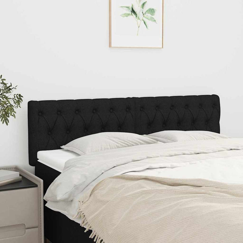 Tăblii de pat, negru, 160x7x78/88 cm, textil