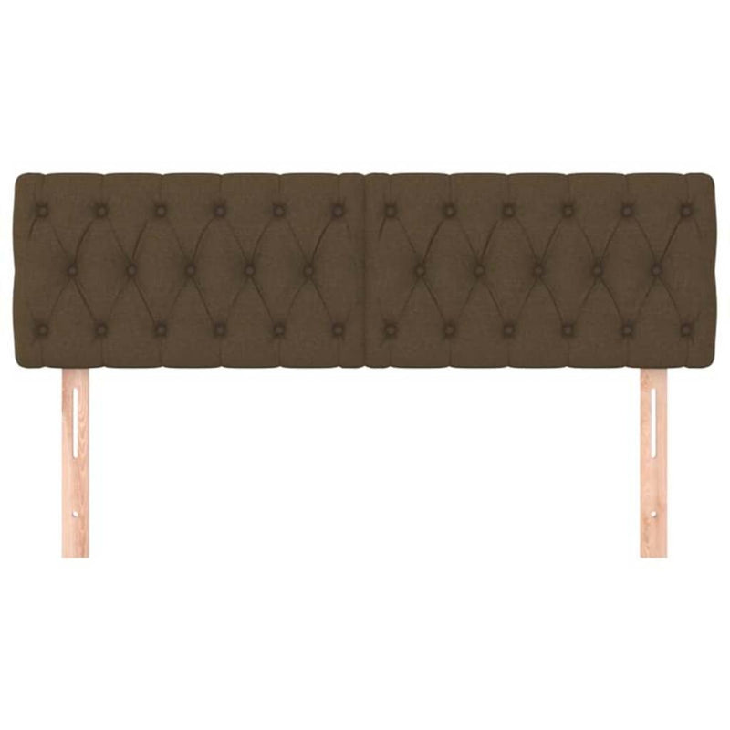 Tăblii de pat, maro închis, 160x7x78/88 cm, textil