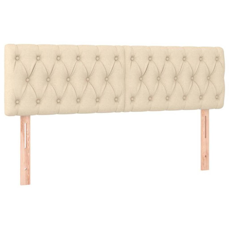 Tăblii de pat, crem, 160x7x78/88 cm, textil