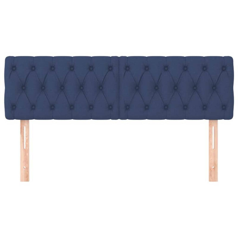 Tăblii de pat, albastru, 160x7x78/88 cm, textil