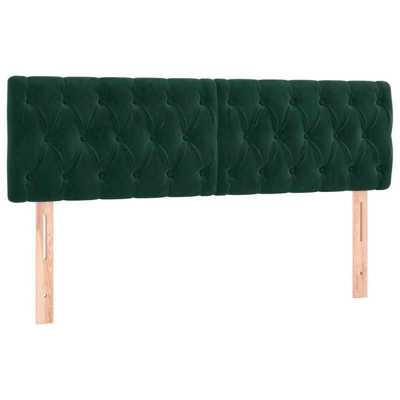 Tăblii de pat, verde închis, 160x7x78/88 cm, catifea