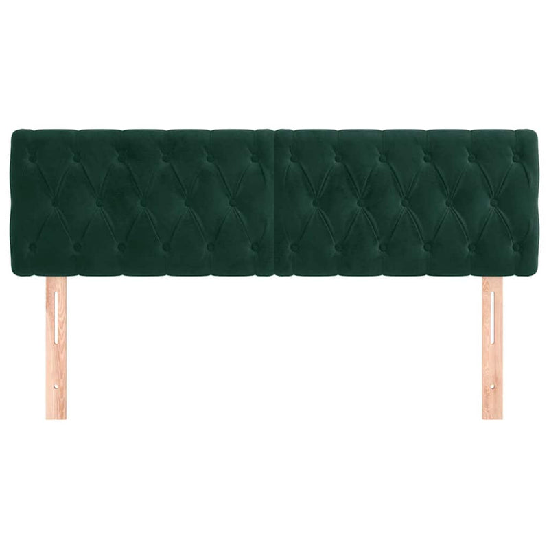 Tăblii de pat, verde închis, 160x7x78/88 cm, catifea