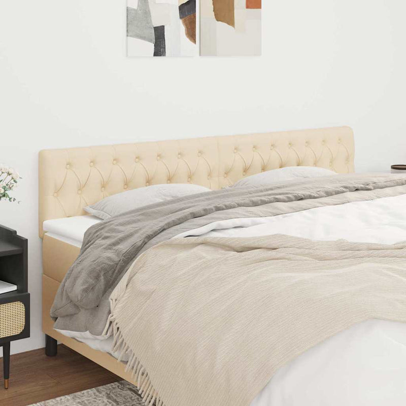 Tăblii de pat, crem, 180x7x78/88 cm, textil