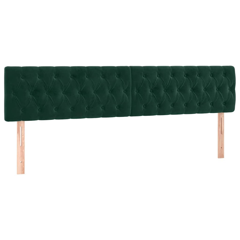 Tăblii de pat, verde închis, 180x7x78/88 cm, catifea