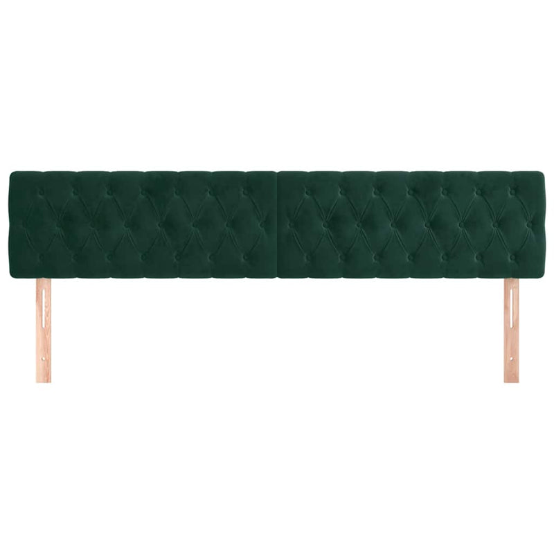 Tăblii de pat, verde închis, 180x7x78/88 cm, catifea