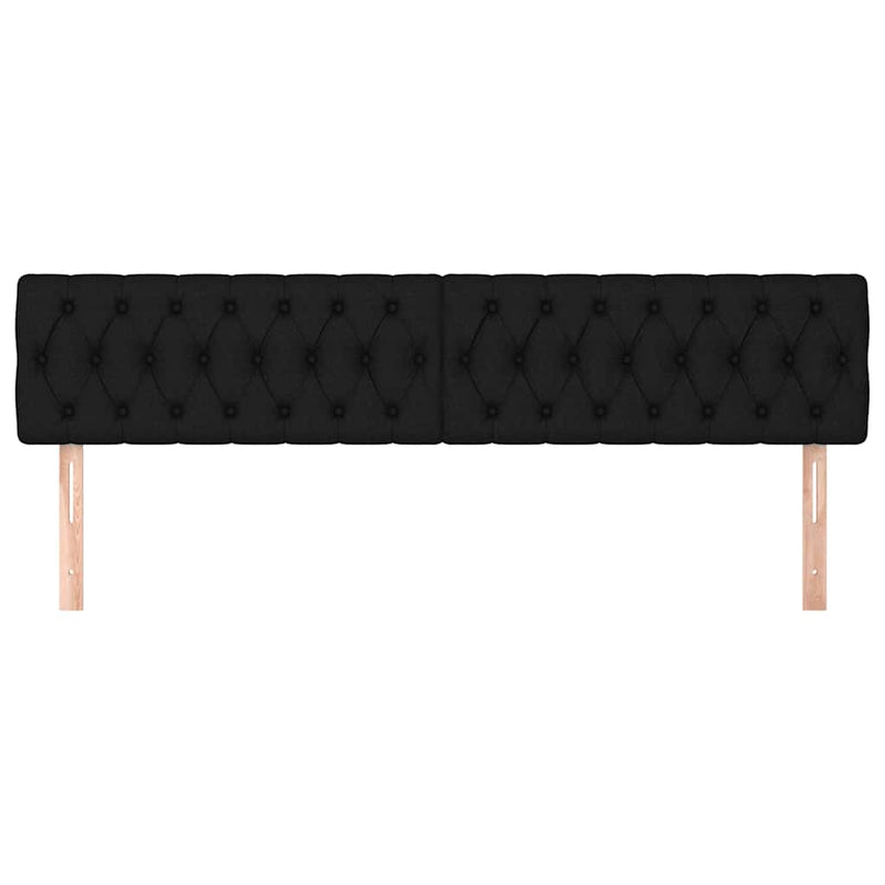 Tăblii de pat, negru, 200x7x78/88 cm, textil