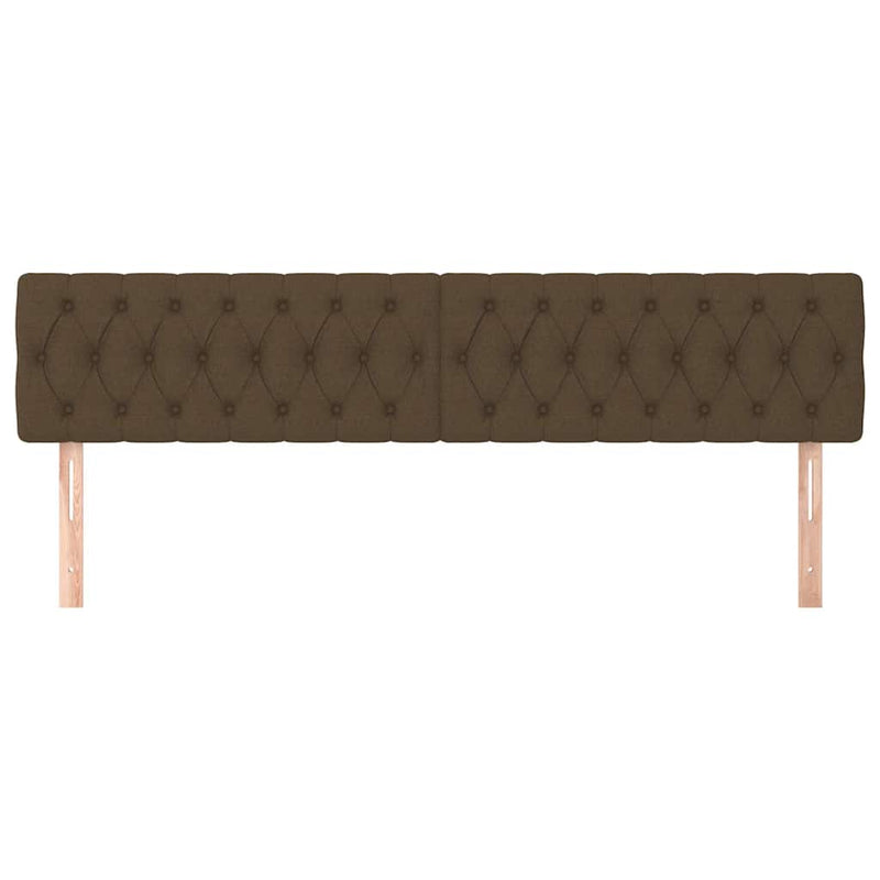 Tăblii de pat, maro închis, 200x7x78/88 cm, textil