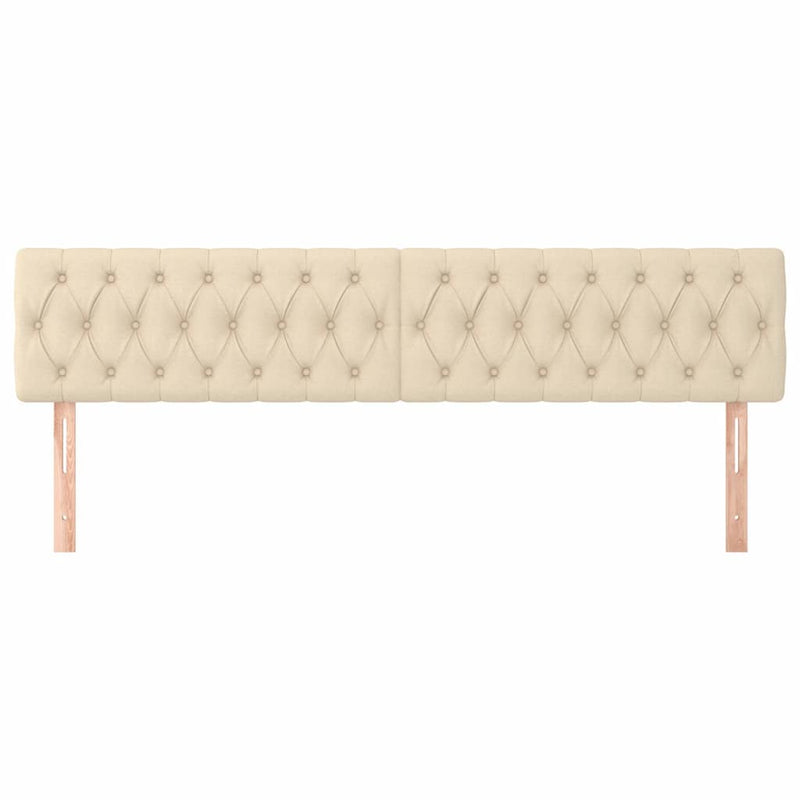 Tăblii de pat, crem, 200x7x78/88 cm, textil