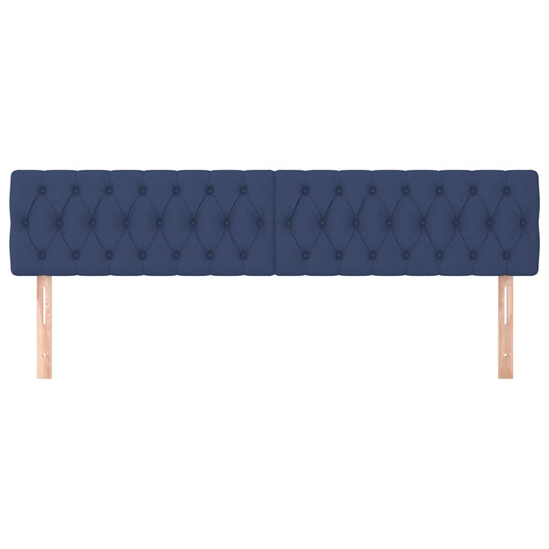 Tăblii de pat, albastru, 200x7x78/88 cm, textil
