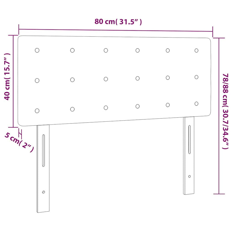 Tăblie de pat, crem, 80x5x78/88 cm, textil