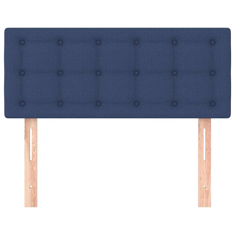 Tăblie de pat, albastru, 90x5x78/88 cm, textil