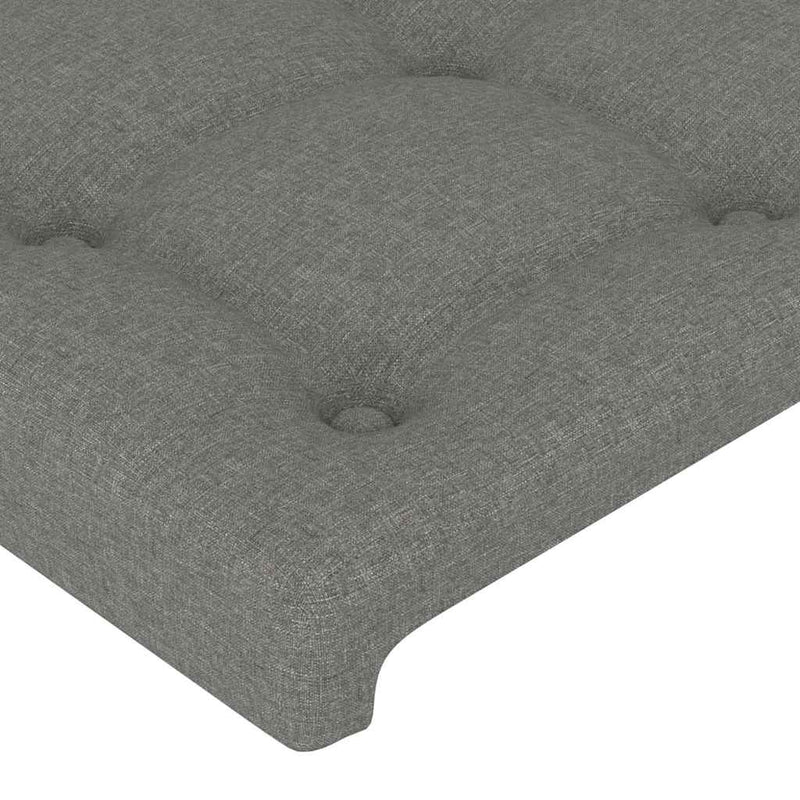 Tăblie de pat, gri închis, 100x5x78/88 cm, textil