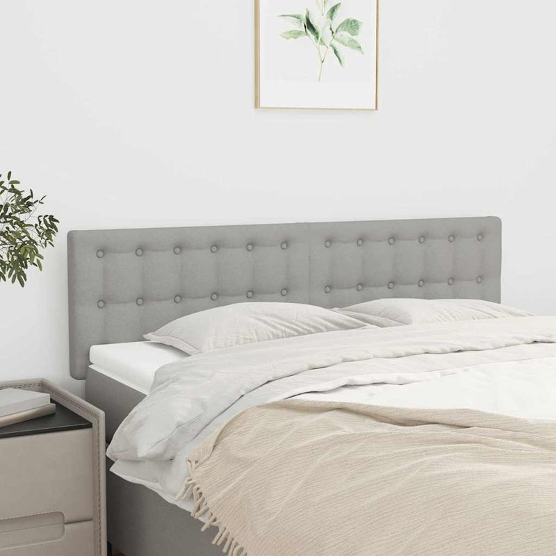 Tăblii de pat, gri deschis, 144x5x78/88 cm, textil