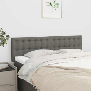 Tăblii de pat, gri închis, 144x5x78/88 cm, textil