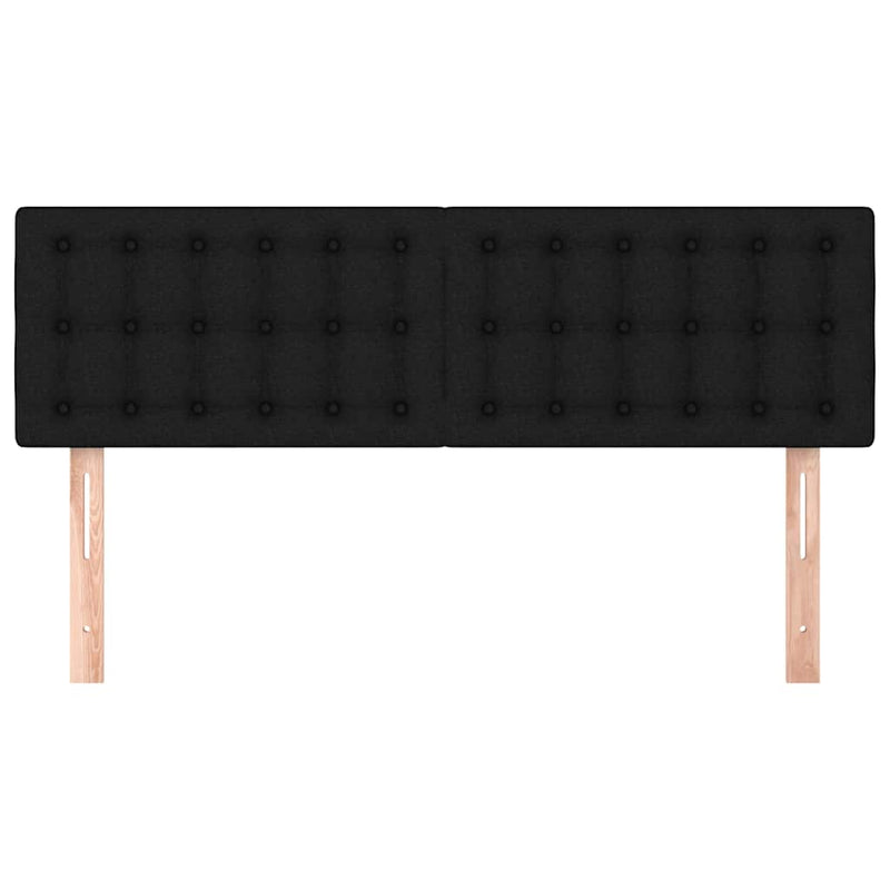 Tăblii de pat, negru, 144x5x78/88 cm, textil