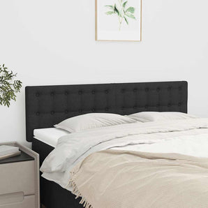 Tăblii de pat, negru, 144x5x78/88 cm, textil