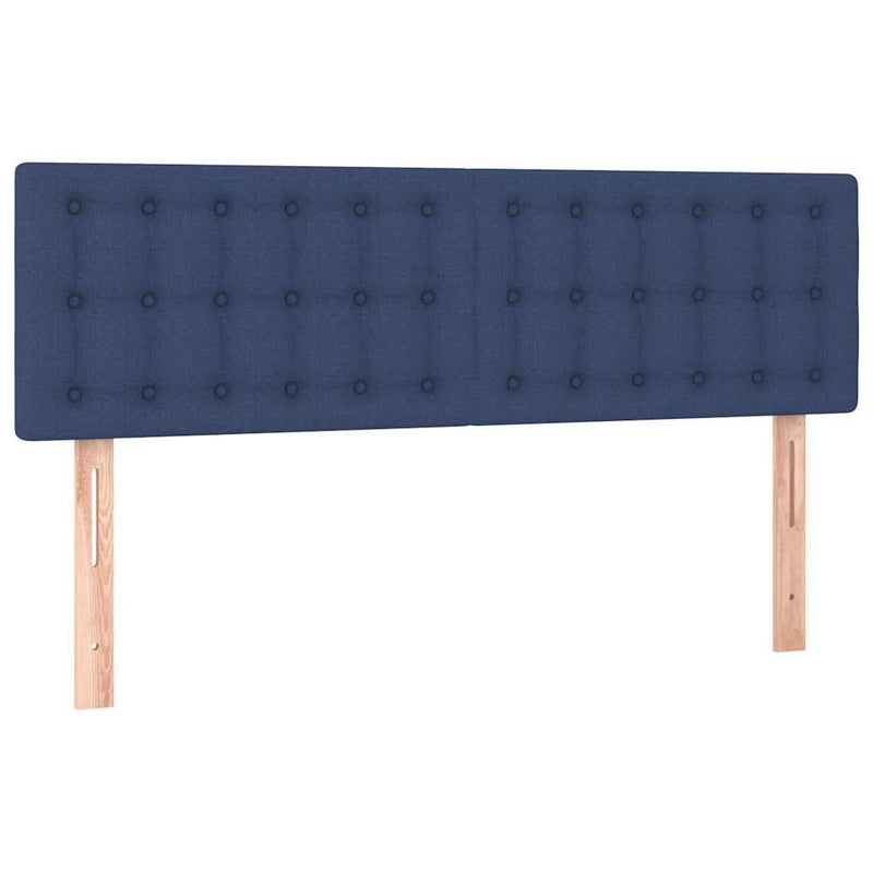 Tăblii de pat, albastru, 144x5x78/88 cm, textil