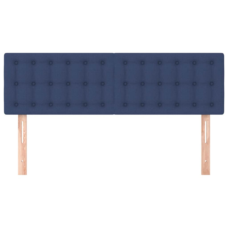 Tăblii de pat, albastru, 144x5x78/88 cm, textil