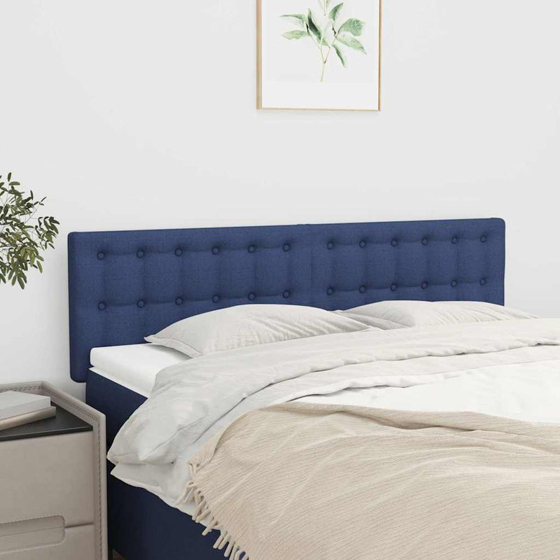 Tăblii de pat, albastru, 144x5x78/88 cm, textil
