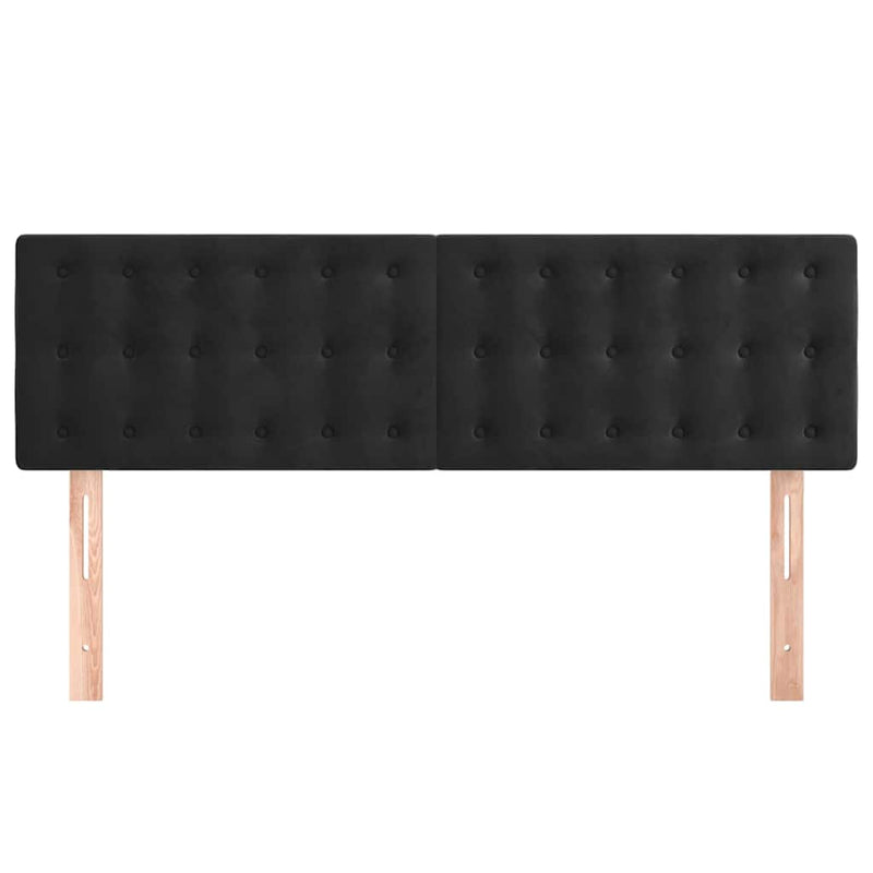 Tăblii de pat, negru, 144x5x78/88 cm, catifea