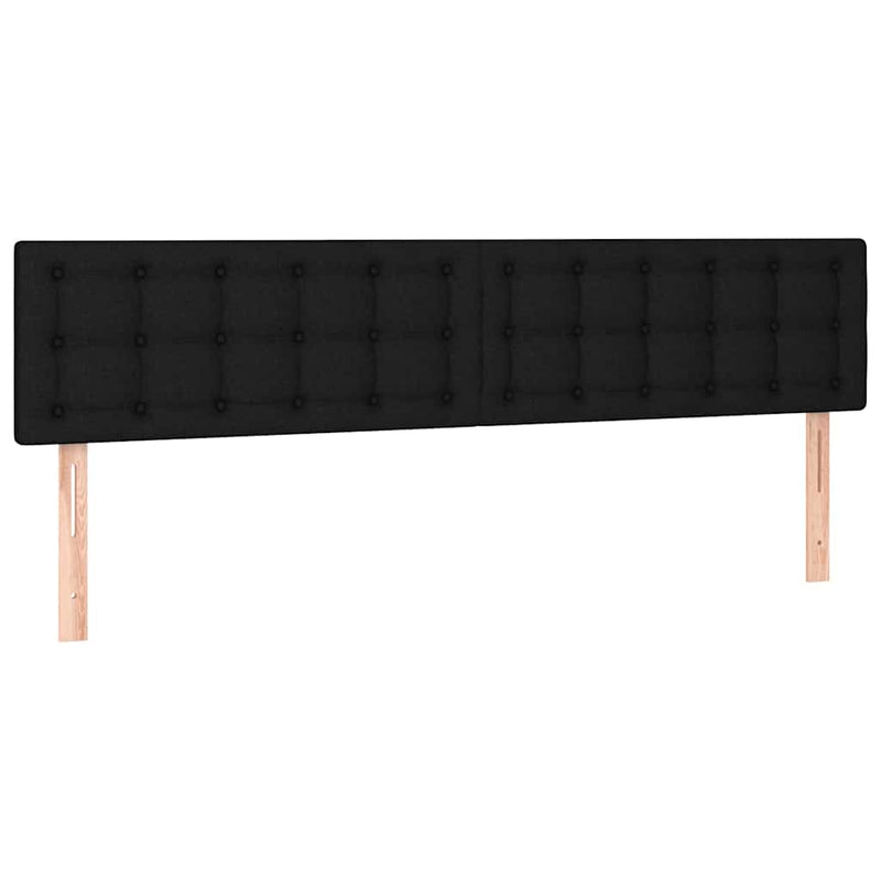 Tăblii de pat, negru, 180x5x78/88 cm, textil