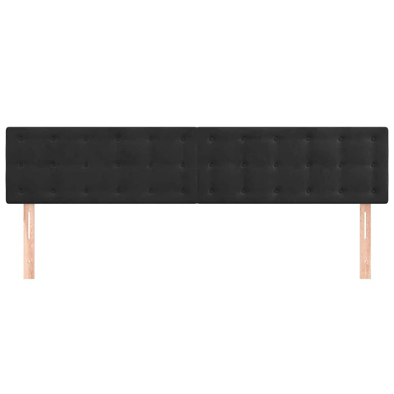 Tăblii de pat, negru, 180x5x78/88 cm, catifea