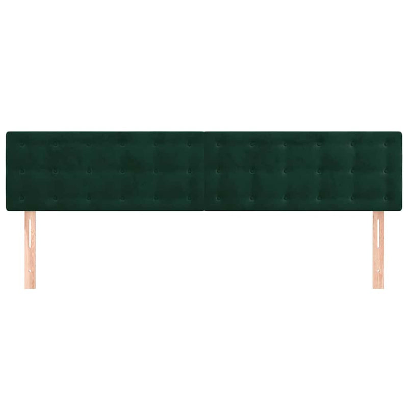 Tăblii de pat, verde închis, 180x5x78/88 cm, catifea