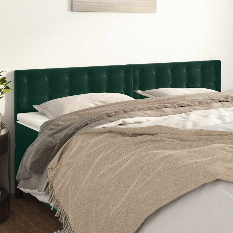 Tăblii de pat, verde închis, 180x5x78/88 cm, catifea