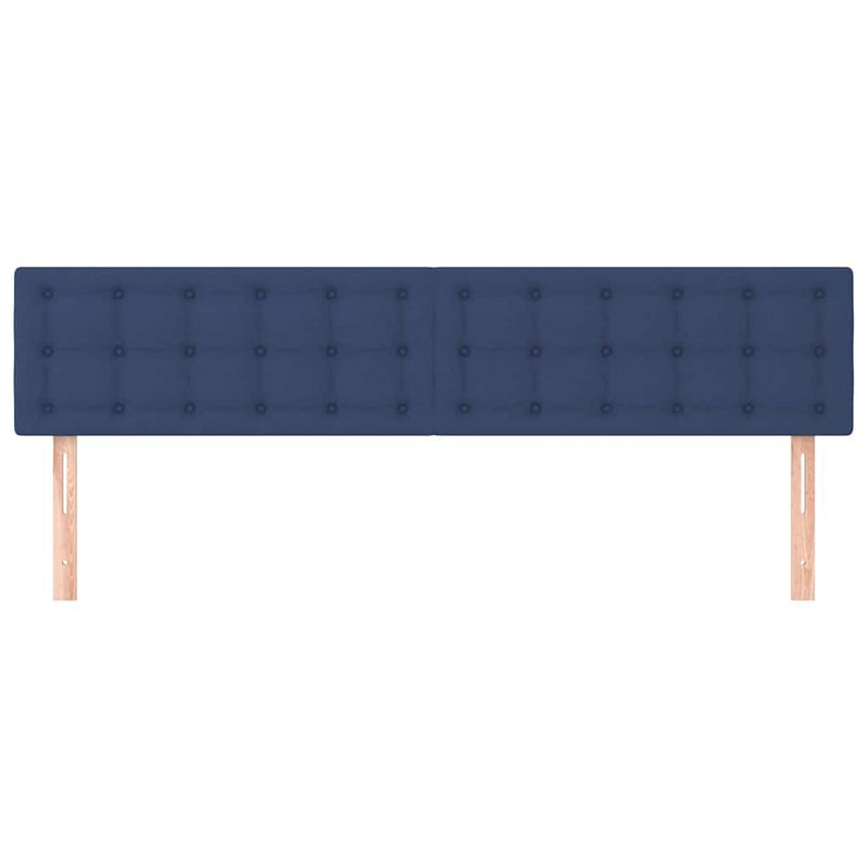 Tăblii de pat, albastru, 200x5x78/88 cm, textil