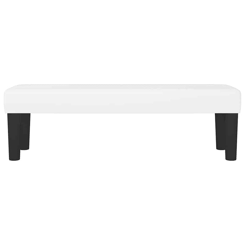Bancă, alb, 100x30x30 cm, piele ecologică