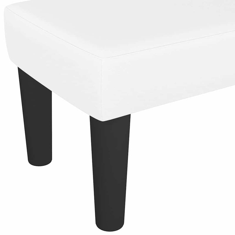 Bancă, alb, 100x30x30 cm, piele ecologică