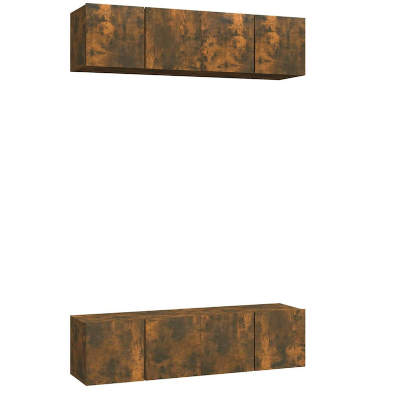 Dulap TV de perete, 4 buc, stejar, 60x30x30 cm, lemn prelucrat