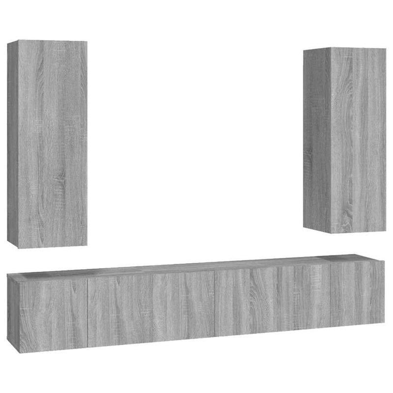 Set dulapuri TV, 5 piese, gri sonoma, lemn prelucrat