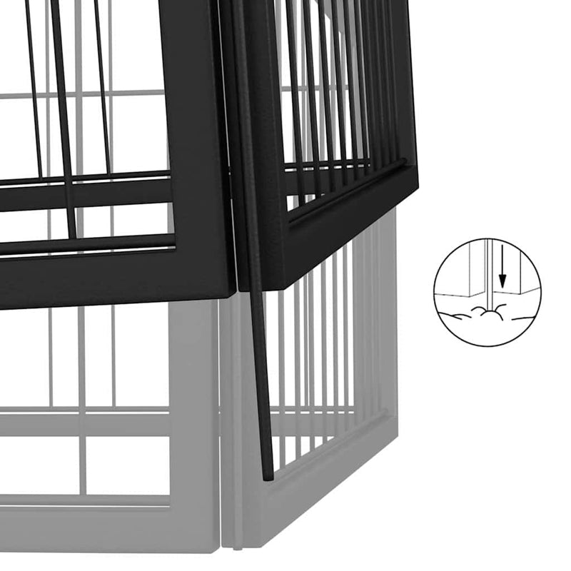 Țarc câini 34 panouri negru 50x100 cm oțel vopsit electrostatic