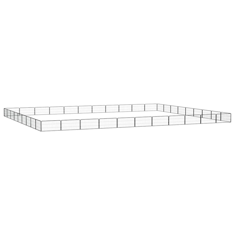 Țarc câini 40 panouri negru 100x50 cm oțel vopsit electrostatic