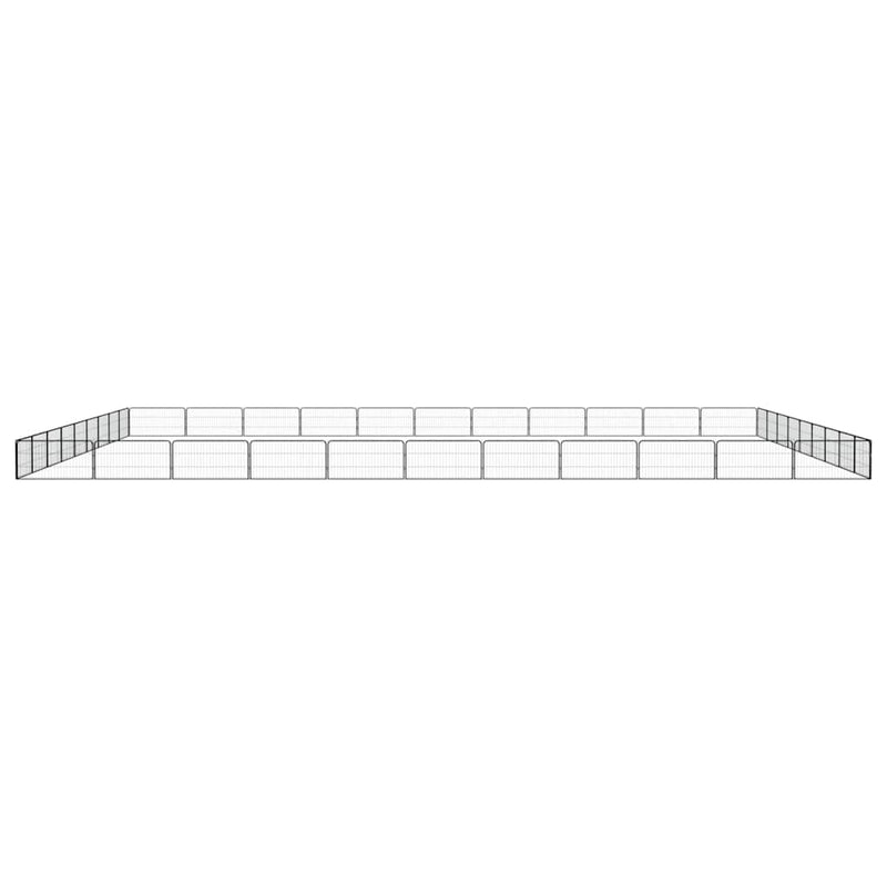Țarc câini 40 panouri negru 100x50 cm oțel vopsit electrostatic