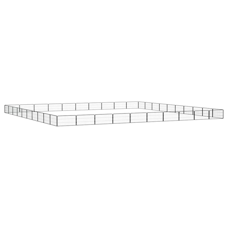 Țarc câini 40 panouri negru 100x50 cm oțel vopsit electrostatic