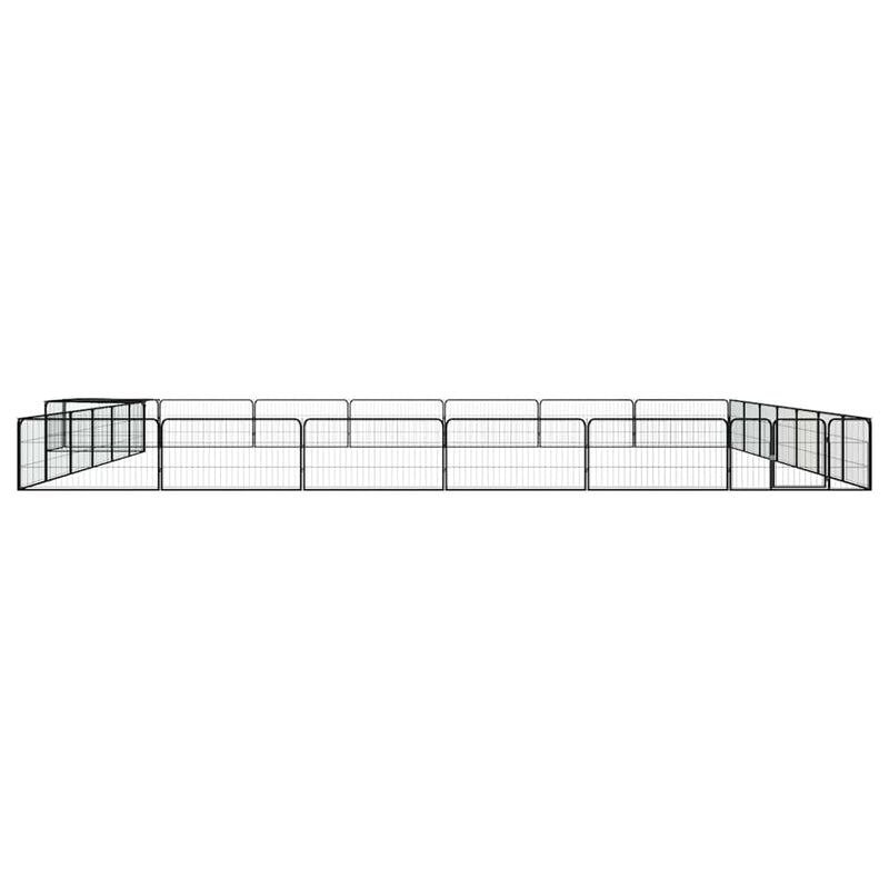 Țarc câini 28 panouri negru 100x50 cm oțel vopsit electrostatic