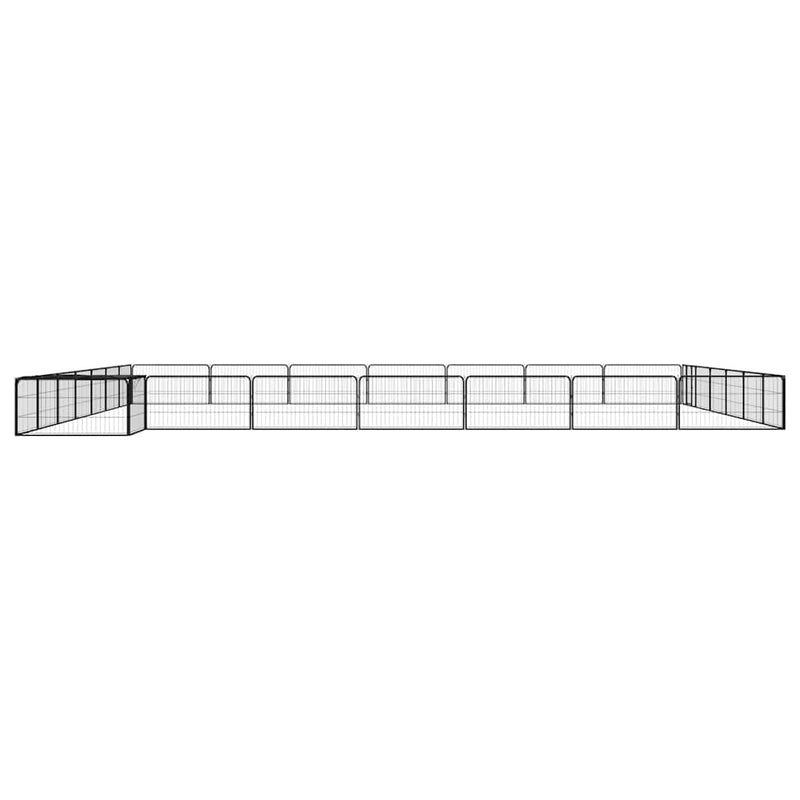 Țarc câini 28 panouri negru 100x50 cm oțel vopsit electrostatic