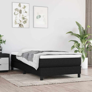 Saltea cu arcuri buzunar, fermitate medie, negru, 90x190x20 cm, textil