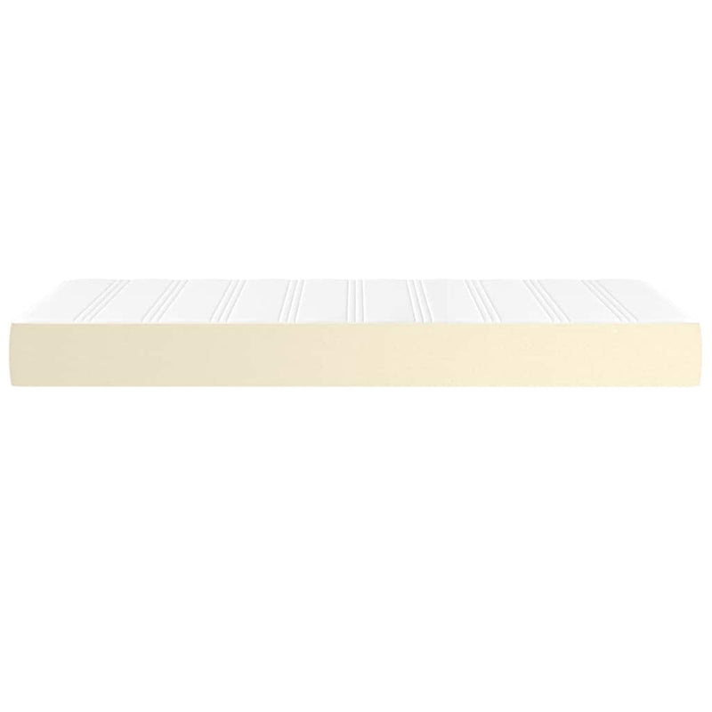 Saltea cu arcuri buzunar, fermitate medie, crem, 90x200x20 cm, piele ecologică