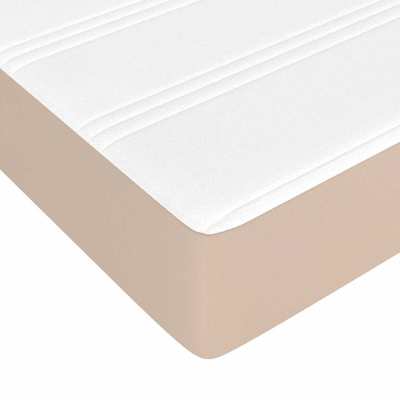 Saltea cu arcuri buzunar, fermitate medie, cappuccino, 90x200x20 cm, piele eco