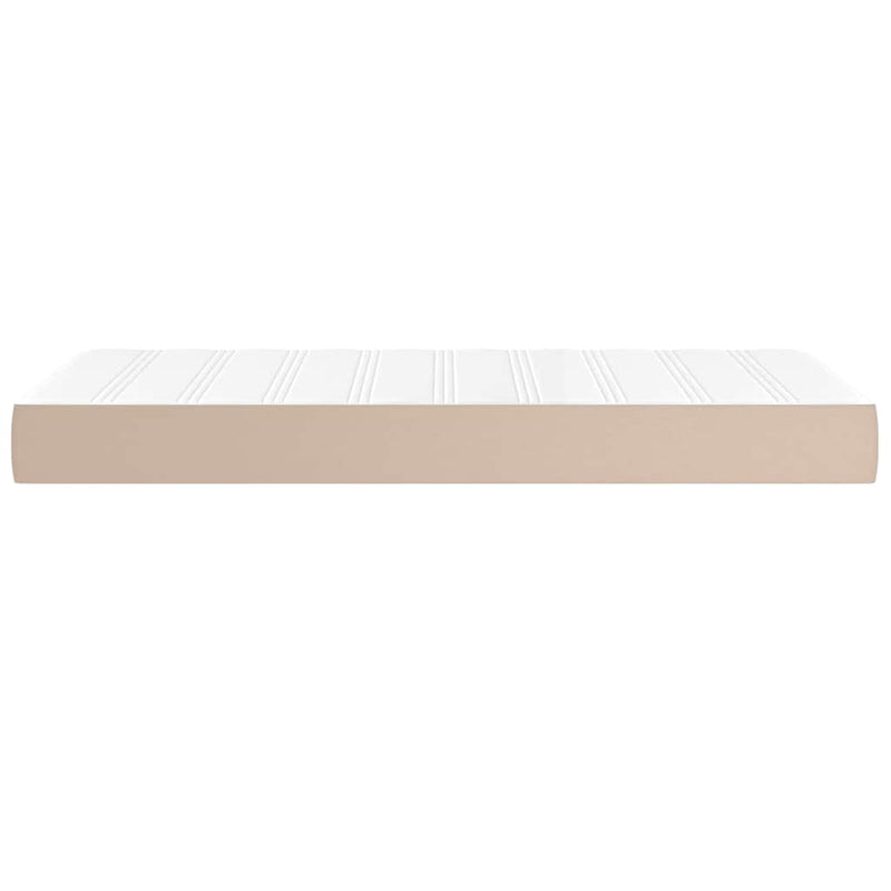 Saltea cu arcuri buzunar, fermitate medie, cappuccino, 100x200x20 cm, piele eco