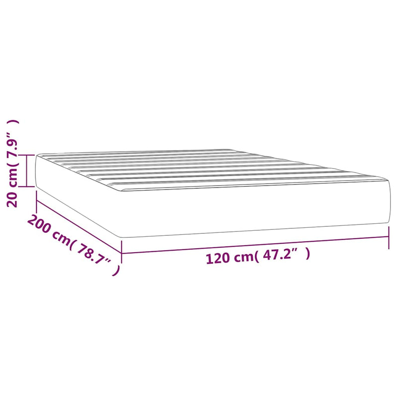 Saltea cu arcuri buzunar, fermitate medie, albastru, 120x200x20 cm, textil