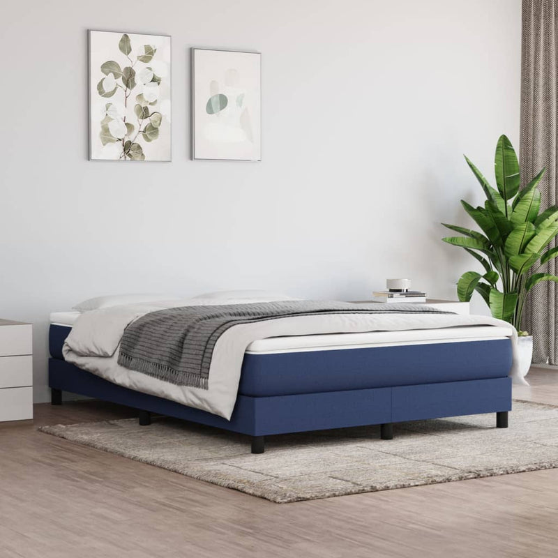 Saltea cu arcuri buzunar, fermitate medie, albastru, 140x190x20 cm, textil