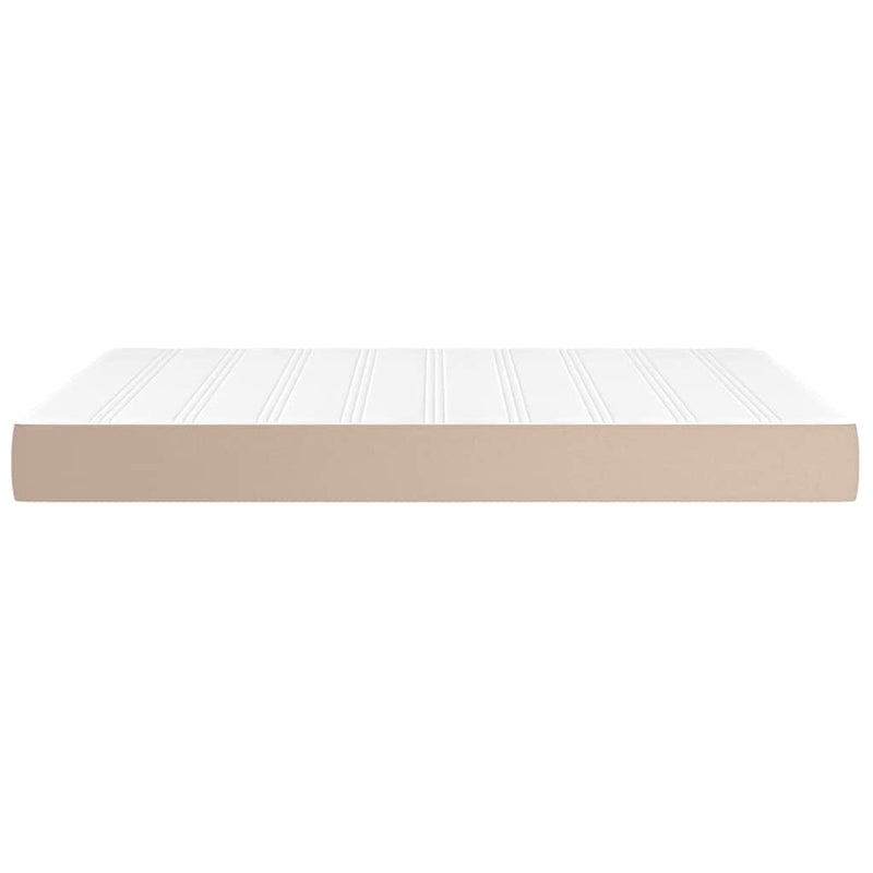 Saltea cu arcuri buzunar, fermitate medie, cappuccino, 140x190x20 cm, piele eco