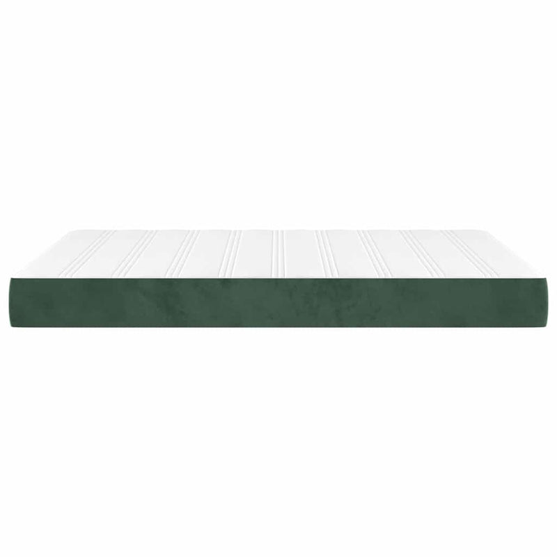 Saltea cu arcuri buzunar, fermitate medie, verde închis, 140x190x20 cm, catifea